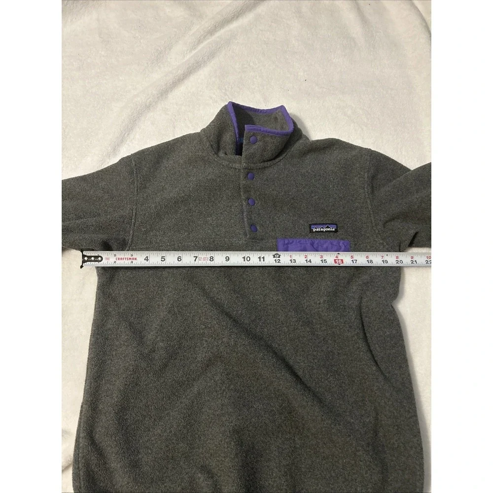 Patagonia Pullover Womens M Gray Purple Synchilla Snap-T Fleece - Picture 7 of 8